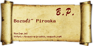Bozsó Piroska névjegykártya